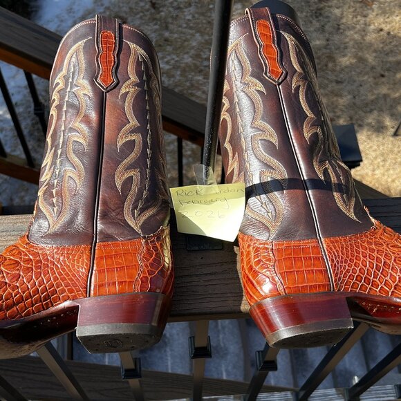 Nocona Burnished Tan Nile Hornback Croc. Cowboy Boots in Men\'s size 10D/10.5D main image 9
